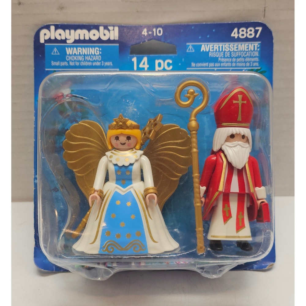 Playmobil 4887 St. Nicholas and Christmas Angel 14pc Holiday Figure Set New